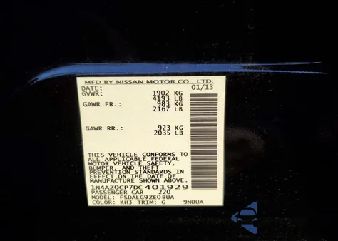 2013 Nissan Leaf S из США, поврежденный, VIN 1N4AZ0CP7DC401929